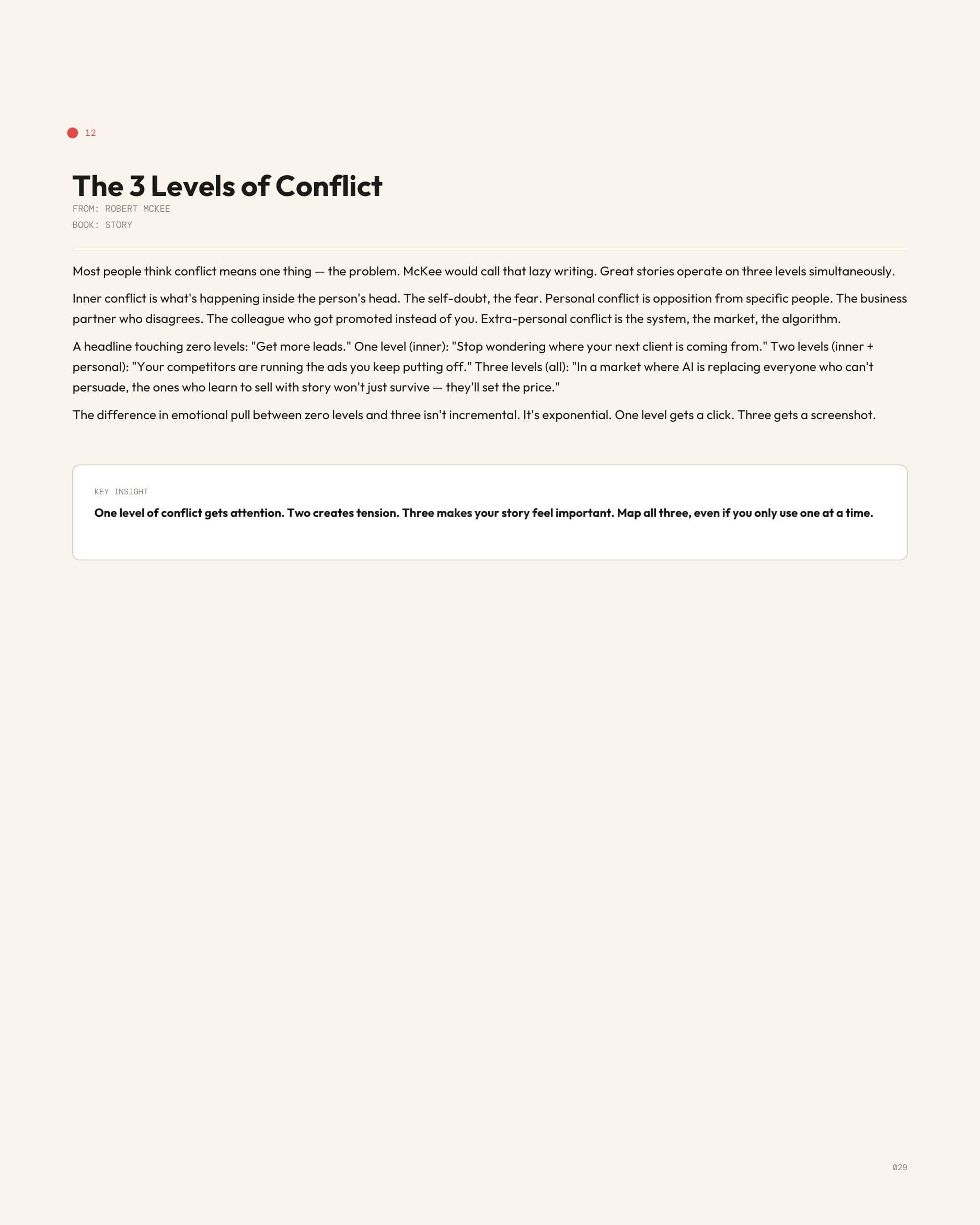 The 3 Levels of Conflict framework worksheet